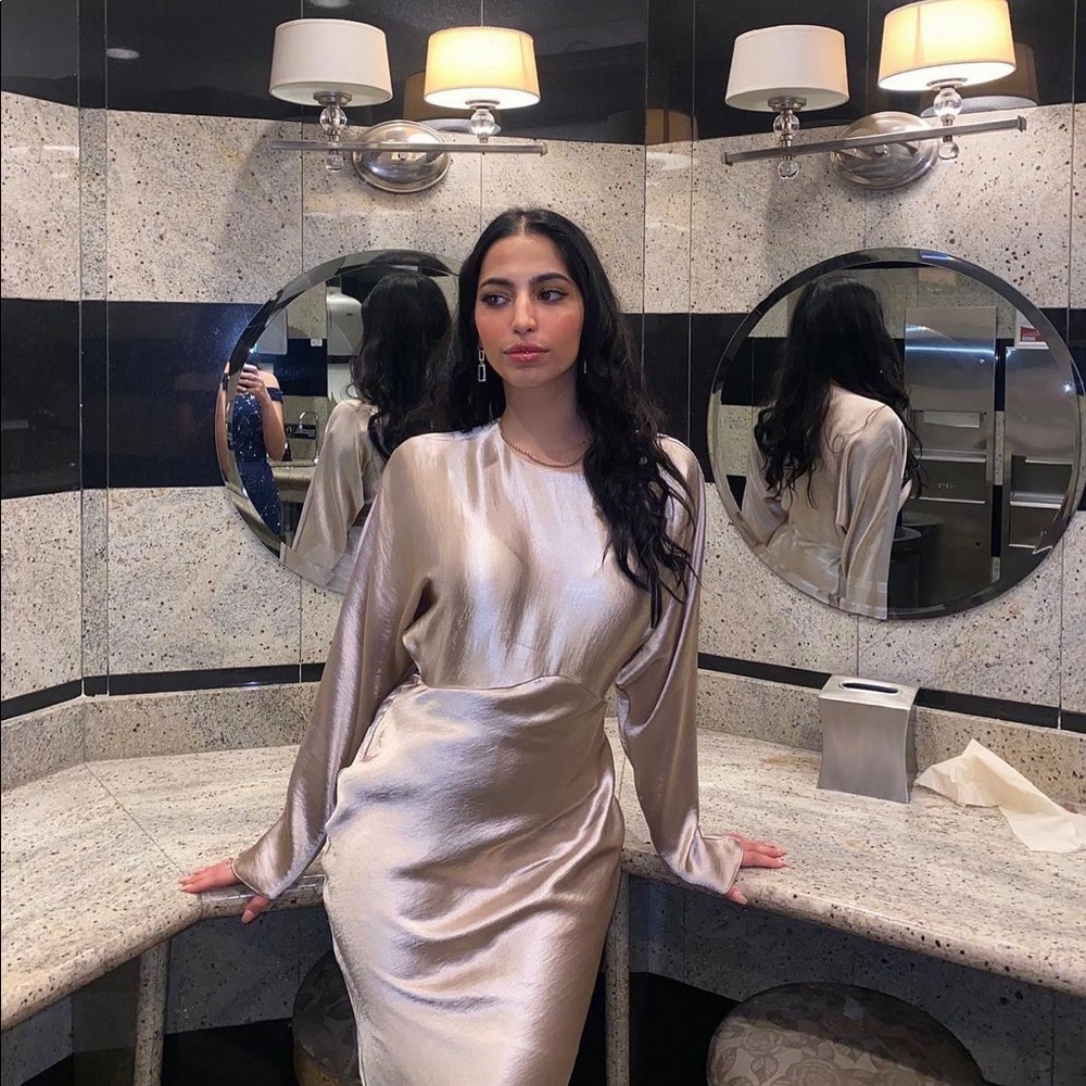 Asos batwing satin dress